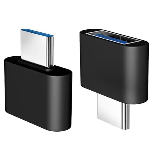 Image of 2 Pack USB C to USB Adapter USB-C Male to USB Female Adapter Compatible with iPhone 15 Pro Max MacBook Air Pro iMac iPad mini Dell XPS, More Type C or Thunderbolt 3/4 Devices Black