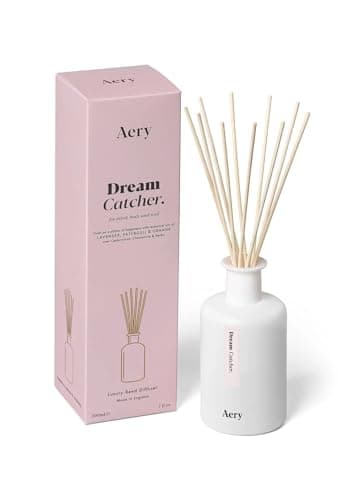 Image of Aery Aromatherapy Dream Catcher Reed Diffuser with Natural Reeds & Essential Oils - Lasts Up to 4 Months - Lavender, Patchouli & Orange - Vegan & Cruelty-free