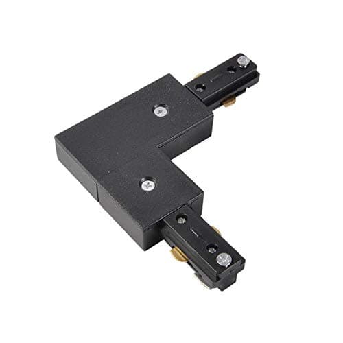 Image of Litecraft L Shaped Connector for Single Circuit Mains Track Light kit - (Black)
