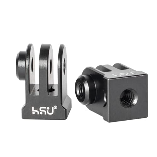 Image of HSU Aluminum Tripod Mount Adapter for GoPro, 2 Pack Camera Adapter for Hero 13/12/11/10/9/8/7/6/5/4/3 Action Camera (Black)