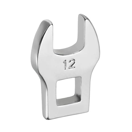 Image of sourcing map Drive Crowfoot Wrench 3/8 Inch 12mm Metric Flare Nut Wrench CR-V Steel Electroplating Open End Crowfoot Spanner for Automotive Repair Mechanics, Bright Silver