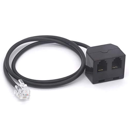 Image of Tomost RJ9 Headset Splitter 4P4C Male to 2 RJ9 Female for Plantronics, Jabra, Hot Desking Office Phones