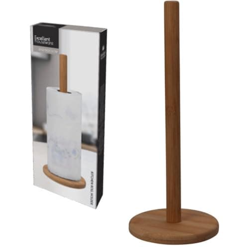 Image of ABRUS Bamboo Kitchen Roll Holder – Kitchen Gadget For Home – Lightweight And Scratch-Resistant. Kitchen Roll Holder Wood
