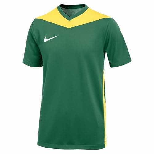 Image of Nike FD7438-303 Dri-FIT Park Derby IV T-Shirt Unisex Pine Green/Tour Yellow/White Size XS