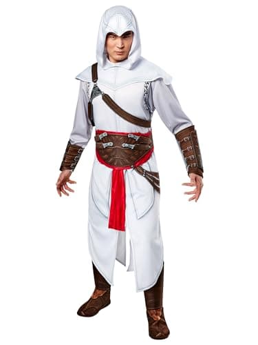 Image of Rubies Men's Assassin's Creed Altair Deluxe Costume Jumpsuit with Cloak, As Shown, Large, As Shown, Large