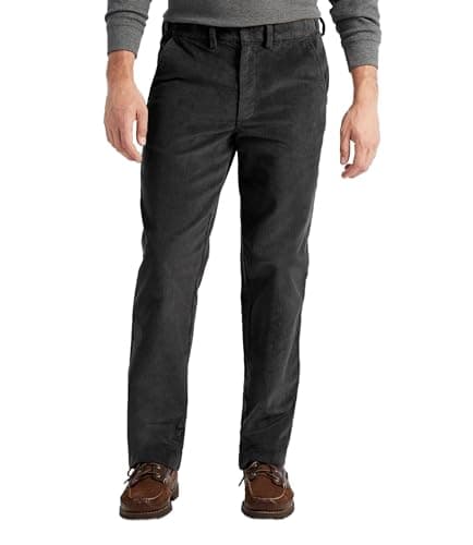 Image of Mens Office Trousers Corduroy Light Weight Cotton Cord Trousers in 3 Leg Lengths Casual Smart Work Trousers with Pockets Size Range 30 to 69 (Black W42 L29)