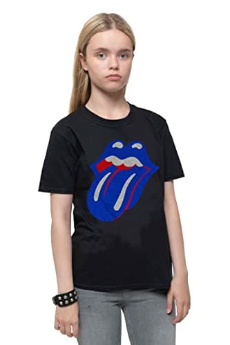 Image of The Rolling Stones Kids T Shirt Blue & Lonesome Classic Tongue Official 3-10 Yrs Large (9/10 Yrs)