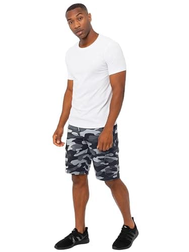 Image of BRAND KRUZE Mens Shorts Cargo Combat Camouflage Summer Casual Cotton Half Pants (UK, Waist, 46, Regular, Regular, Light Grey)
