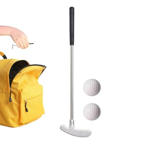 Image of Mini Golf Putter Set, 2-Way Stainless Steel Desktop Putting Game with 2 Metal Balls, Office Desk Toy & Golf Gift for Adults, Home Bar or Office Decor