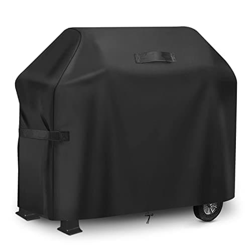 Image of GARPROVM Barbecue Gas Cover, BBQ Cover 183 x 66 x 130 cm, Outdoor Barbecue Cover 420D Oxford Fabric Waterproof Sun Protection, BBQ Cover for Weber, Char-Broil etc, Black