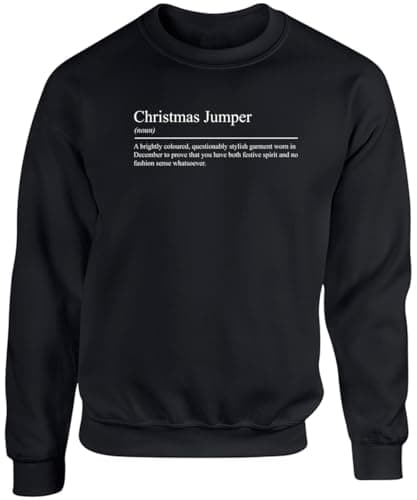 Image of Hippowarehouse Christmas Jumper Definition unisex jumper sweatshirt pullover XL adult Black