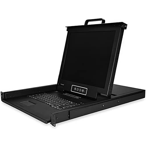 Image of StarTech.com 16 Port Rackmount KVM Console w/ 6ft Cables - Integrated KVM Switch w/ 17" LCD Monitor - Fully Featured 1U LCD KVM Drawer- OSD KVM - Durable 50,000 MTBF - USB + VGA Support (RKCONS1716K)