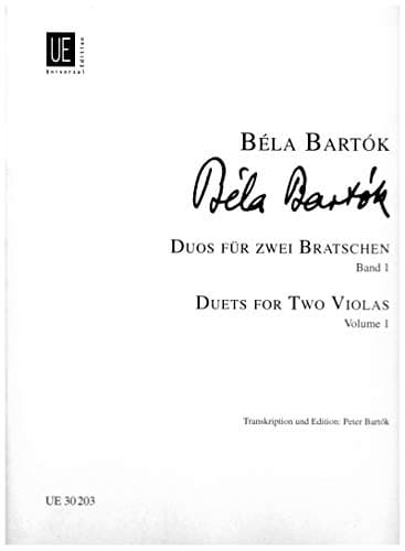 Image of Bela Bartok Duets for Two Violas, Volume 1
