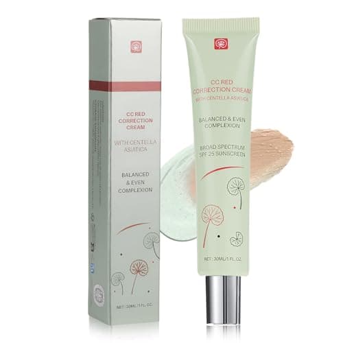 Image of Cc Red Correct Cream with Centella Asiatica, Colour Correcting Foundation with Spf 25, Lightweight Skin Perfector, Softer & Hydrated Skin