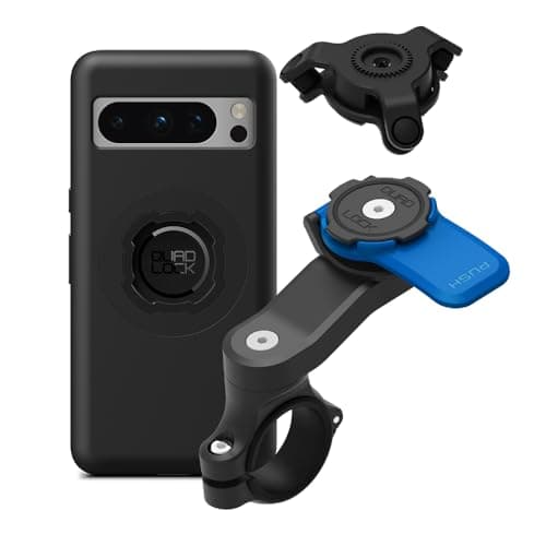 Image of Quad Lock Motorcycle Handlebar Phone Mount Kit with Vibration Dampener and Pixel 8 Pro MAG Case