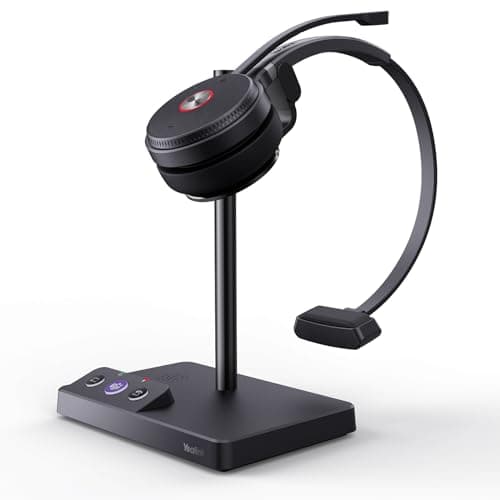 Image of Yealink WH62 Mono Wireless Headset with Noise Cancelling Microphone, 13H Talk Time, 525ft Range, DECT Headsets for IP Desk Phone, Office Computer, Single Ear Work Headset Teams Zoom Certified