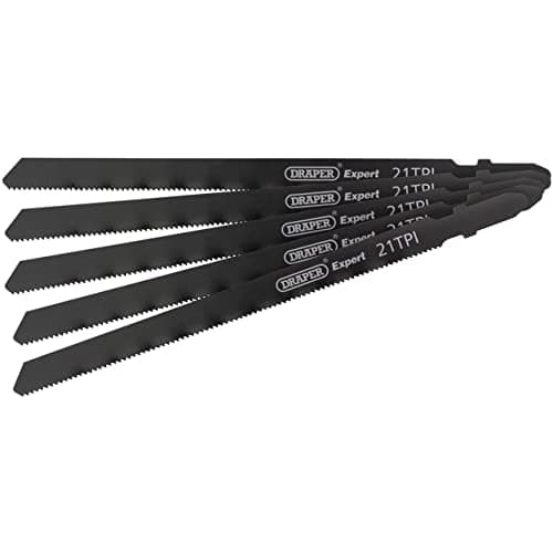 Image of Draper 81732 Expert 5 Piece DT318A 130mm Jigsaw Blade Set, 230 V, Black, 130 mm