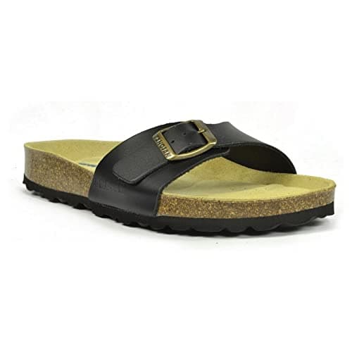 Image of Sanosan Malaga Sano Flor Black Womens Designer Mule Sandals (Numeric_4)