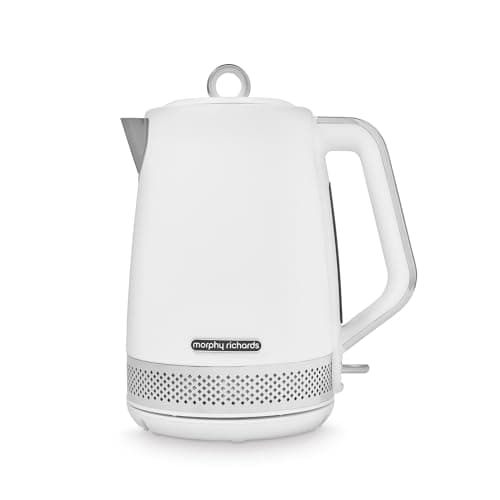 Image of Morphy Richards Illumination 1.7L Jug Kettle, Rapid Boil, Boil Dry Protection, Pull off Lid, Limescale Filter, Easy View Window, 360 Cordless Base, Stainless Steel, White, 108021
