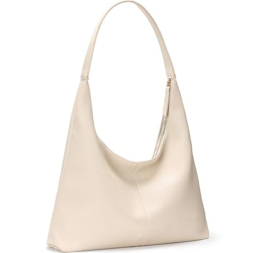 Image of WantGor Large Tote Bag for Women, Vegan Leather Shoulder Purses Casual Slouchy Totes Bag Ladies Work Laptop Travel Handbags (Nude)