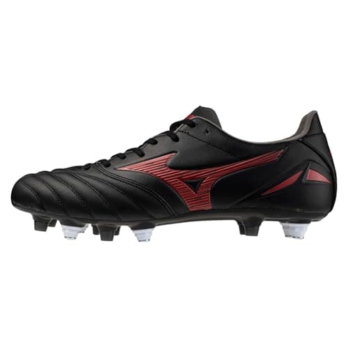 Image of Mizuno Mens Morelia Neo Pro Adults Rugby Boots Leather Upper Black/Red/Black 11