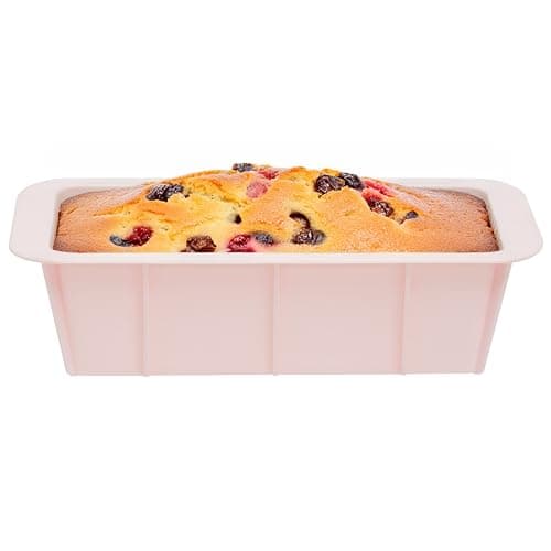 Image of Premier Housewares Versatile Silicone Pastel Pink Loaf Mould | Non Stick Food Grade Silicone Baking Tray | Heat Resistant Muffin Tray | Sleek And Durable Silicone Baking Tray