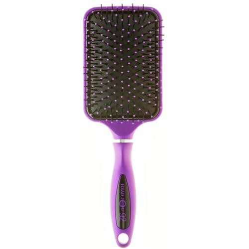 Image of Head Jog Paddle Hair Brush 92. Detangler With Ionic Bristle Pins Perfect For Wet Or Dry Hair For Detangling, Straightening and Blow Drying. Helps Tangle & Frizz For Sleek, Shine. (Purple)