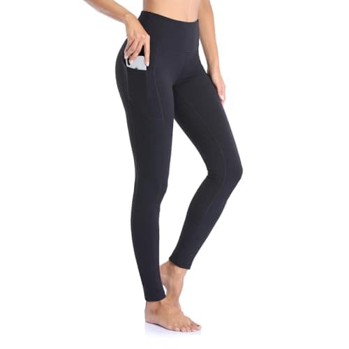 Image of GIMDUMASA Leggings for Women Gym Yoga Pants with Pockets High Waist Workout Running Sports Activewear Fitness UK Black
