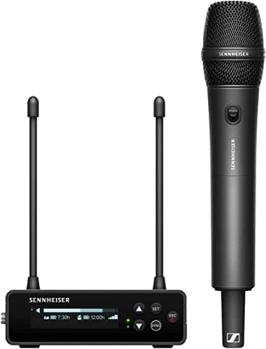 Image of Sennheiser EW-DP 835 SET (S1-7) Portable Digital UHF Wireless Microphone System with SKM-S Handheld Transmitter and MMD 835 Cardioid Dynamic Microphone Module - Black (700033)