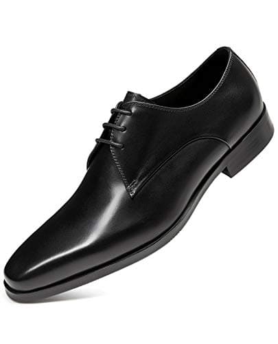 Image of FRASOICUS Men's Dress Shoes Genuine Leather Lace Up Classic Oxford Office Shoes for Men black Size: 10.5