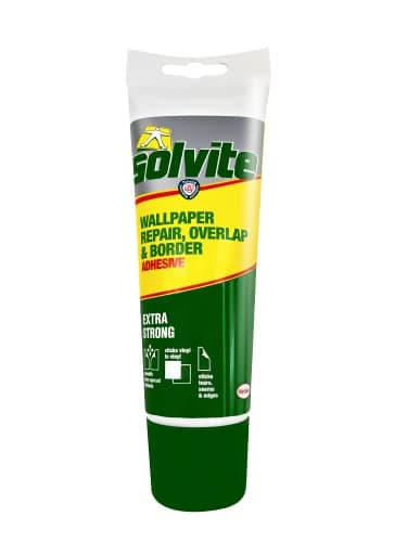 Image of Solvite SLV1574677 Overlap & Border Adhesive Tube – Ready-to-Use Wallpaper Border & Seam Glue, Extra Strong Edge Bonding Adhesive, Precision Applicator Tube for Repairs & Finishing
