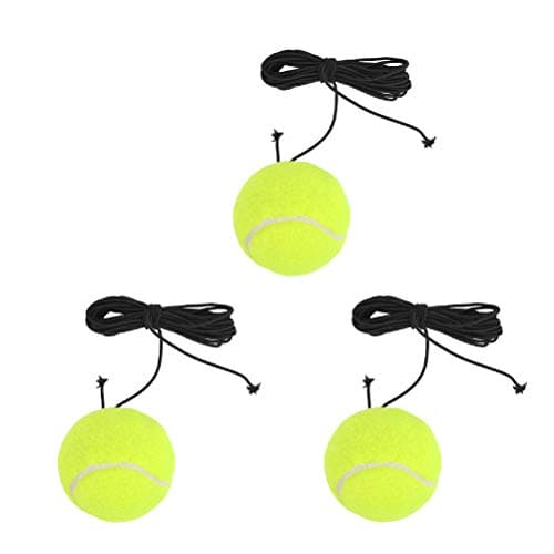 Image of TIMESETL 3pcs Tennis Balls with Cord, Elastic Tennis Training Ball for Tennis Trainer, Rebound Ball for Adult Beginners Solo Training