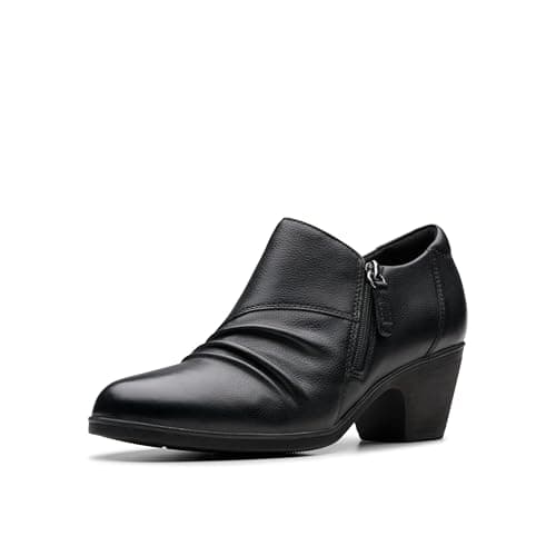 Image of Clarks Women's Emily2 Braley Ankle Boot, Black Leather, 5 UK
