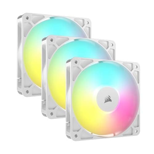 Image of CORSAIR RS120 ARGB 120mm PWM Fans – Daisy-Chain Connection – Low-Noise – Magnetic Dome Bearing – Triple Pack – White
