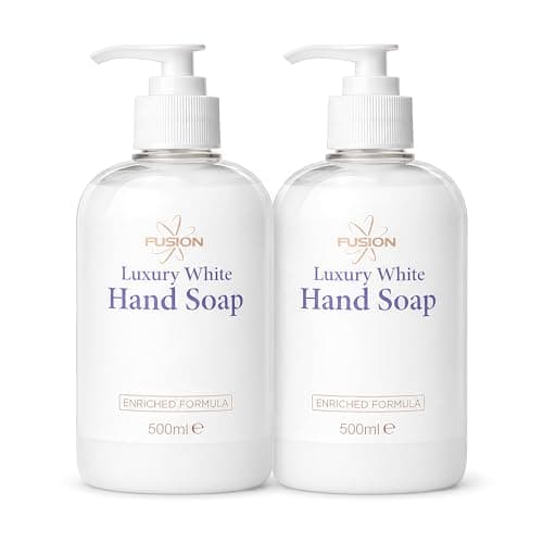 Image of Luxury White Bactericidal Liquid Hand Soap 500ml - Creamy Antibacterial Hand Wash with Pump, Moisturising Formula for Home, Office & Washrooms (500ML, 2 Pack)
