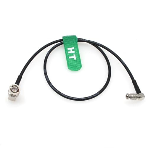 Image of HangTon HD Micro BNC to BNC 6G SDI Video Cable Right Angle High Density for Blackmagic Video Assist 4K 5" Monitor, Micro Studio Camera 4K G2, 1080p60 30cm