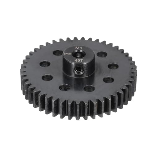 Image of sourcing map Steel M1 Gear Set 45T 5mm Shaft Motor Gears for RC Vehicles Truck Drift Car Part, Black