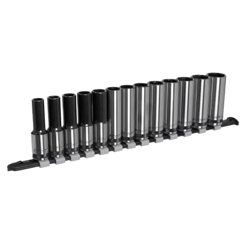 Image of Sealey AK7995 13pc 1/2" Sq Drive Deep Socket Set - Black Series