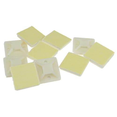 Image of Cable Tie Base 20mm x 20mm Self Adhesive Natural Small White [10 Pack]