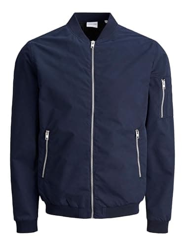 Image of JACK & JONES Mens Rush Bomber Jacket - Navy Blazer - X Large