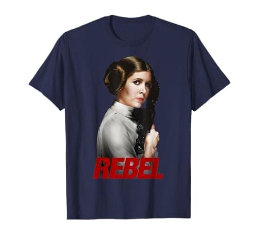 Image of Star Wars Princess Leia Bold Rebel Text Portrait T-Shirt
