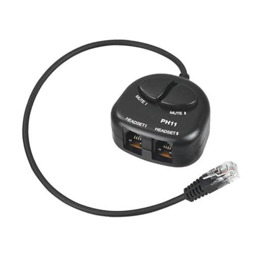 Image of Hoite Telephone Training Adapter Headset Splitter with 2 Mute Buttons RJ9 Cable for Call Center Phone Line Jack Y Splitter