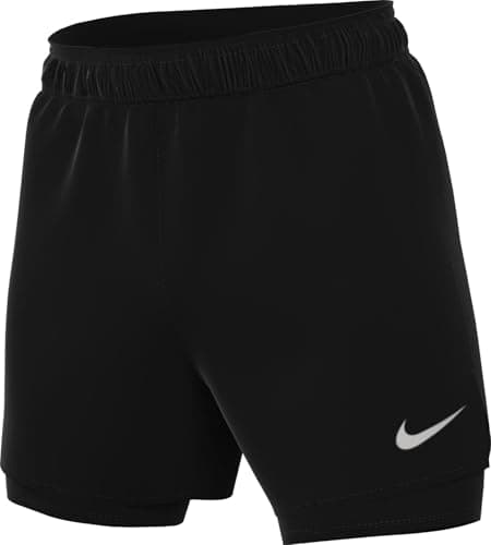 Image of Nike Challenger HJ3588-010 Versatile 2-in-1 Shorts with Dri-Fit Technology (Men, Approx. 18 cm), Black/Black/Reflective Silv, XL