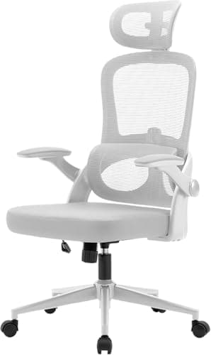 Image of SIHOO M102C Ergonomic Office Chair with Mesh Back, Adjustable Lumbar Support, Headrest, Desk Chair with Swivel Function for Office and Home (White)