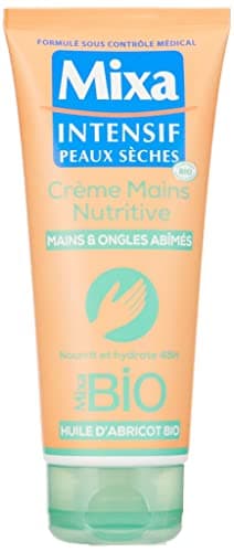 Image of Mixa Bio Intensive Nourishing Hand Cream for Dry Hands and Fragile Nails with Organic Apricot Oil, 100 ml, Pack of 2