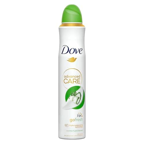Image of Dove Advanced Care Go Fresh Cucumber & Green Tea Anti-perspirant Deodorant with Triple Moisturising technology Spray for 72 hour protection and underarm care 200 ml