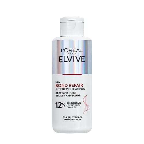 Image of L'Oréal Paris Elvive Bond Repair Pre-Shampoo Treatment – Intensive Hair Repair for Damaged Hair with Citric Acid Complex – 90% More Shine & Strength Restoration