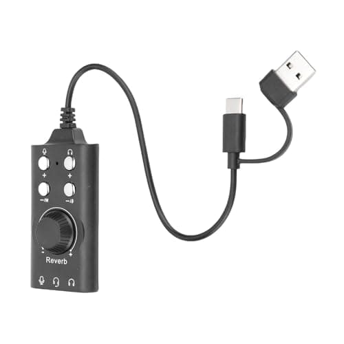 Image of Generic External Stereo USB Sound Card with Volume Control for PC Laptop - Immersive 7.1 Surround Sound for Gaming, Music Enthusiasts - ABS Material
