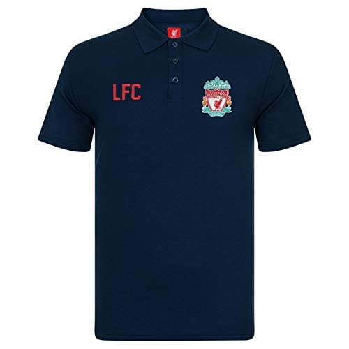 Image of Liverpool FC Official Football Gift Boys Crest Polo Shirt Navy 8-9 Years MB