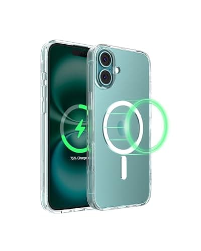 Image of Belkin SheerForce iPhone 16 Plus Case, MagSafe Compatible Phone Case with Slim Design & Anti-Scratch Treated Coating - Magnetic, Transparent, & Shockproof Protective iPhone - Clear